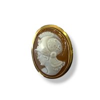 Brooch Mandile 1922 Woman Cammei  in Gold Conchiglia 1MSPC17
